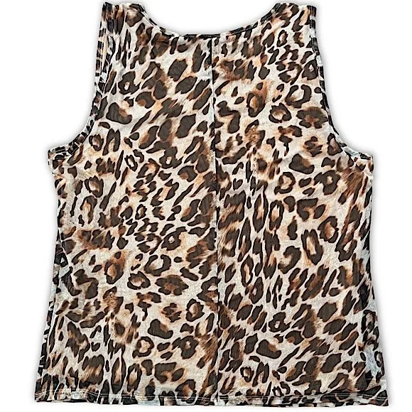 Chico's Cheetah Print Mesh Sleeveless Top | Chico's Animal Print Top Size Large - Picture 11 of 12